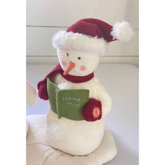 Hallmark Jingle Pals Mr Ms Snowman Animated Singing Caroling Plush 2003 Works! - Picture 2 of 7